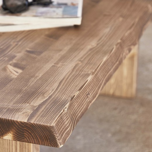 Mesa Centro Madera Rectangular Patas Madera Yari Nogal Blenom