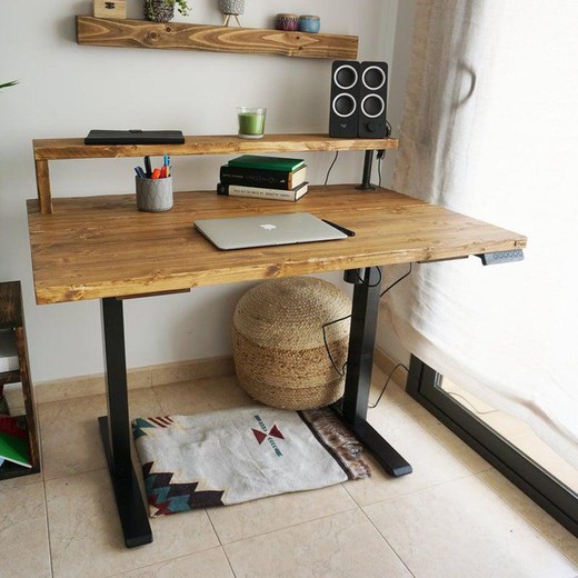 Escritorio de madera recuperada maciza, material de madera maciza,  escritorio de consola, adecuado para oficina, estudio