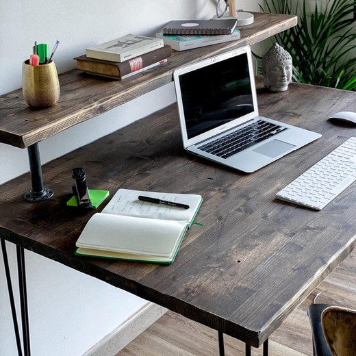 Mesa escritorio de madera maciza natural ≫ mesaka