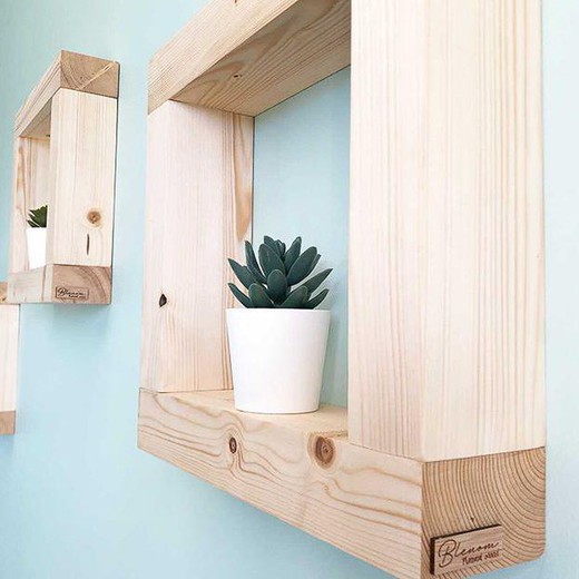 BLENOM Estantería flotante de madera maciza sostenible de pared c/Irregular  Paima 110x23x3cm Roble