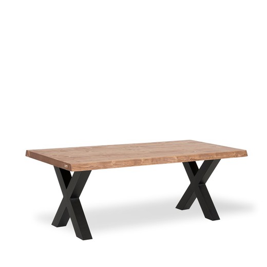 Mesa de comedor madera clara/negro 70 x 70 cm BRAVO 