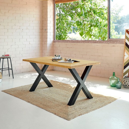 Ibagué Oak Table with Straight Edge
