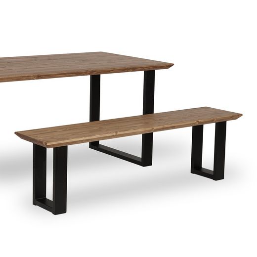 Inga Walnut Bench with Beveled Edge