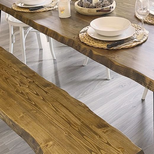 Iroke Walnut Bench with Irregular Edge