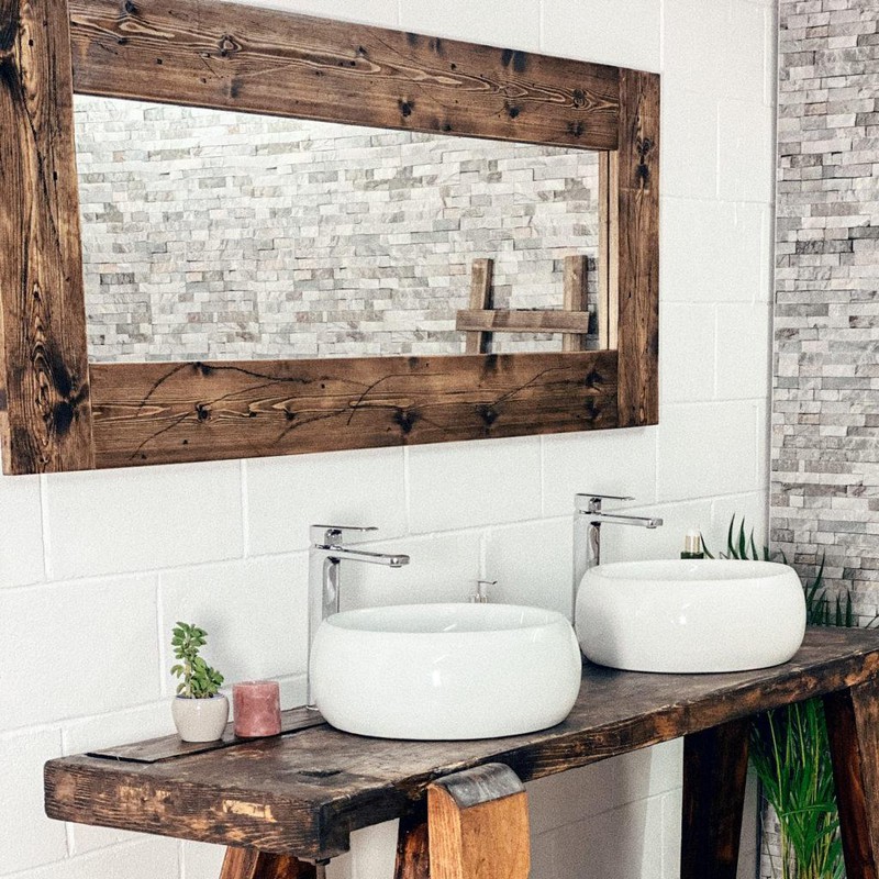 Espejo de baño madera Solaro - Espejos de madera