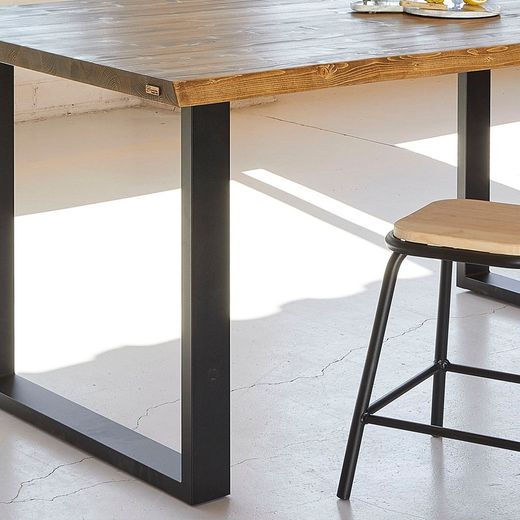 Ica Antique Oak Table with Irregular Edge