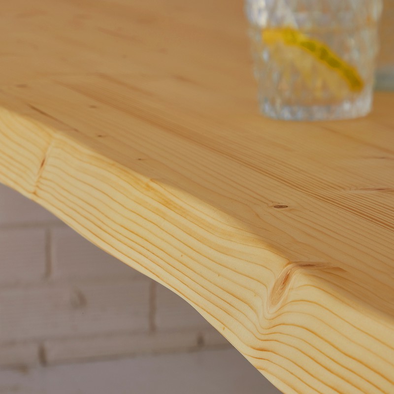 BLENOM Mesa consola recibidor o mesa de entrada de madera maciza sostenible  Bare c/Irregular 120x33-35x91cm Nogal OM